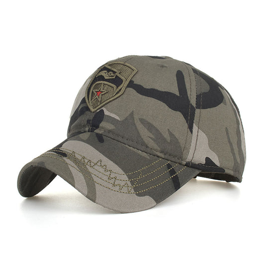 Pentagram embroidered camouflage baseball cap