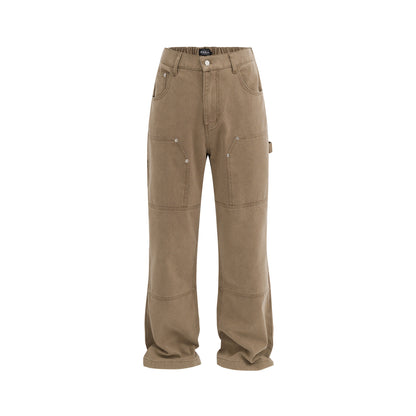 Punk Tooling Denim Logging Pants Men
