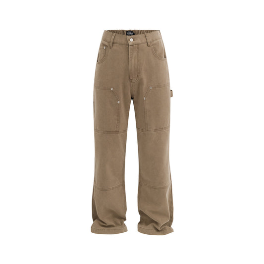 Punk Tooling Denim Logging Pants Men