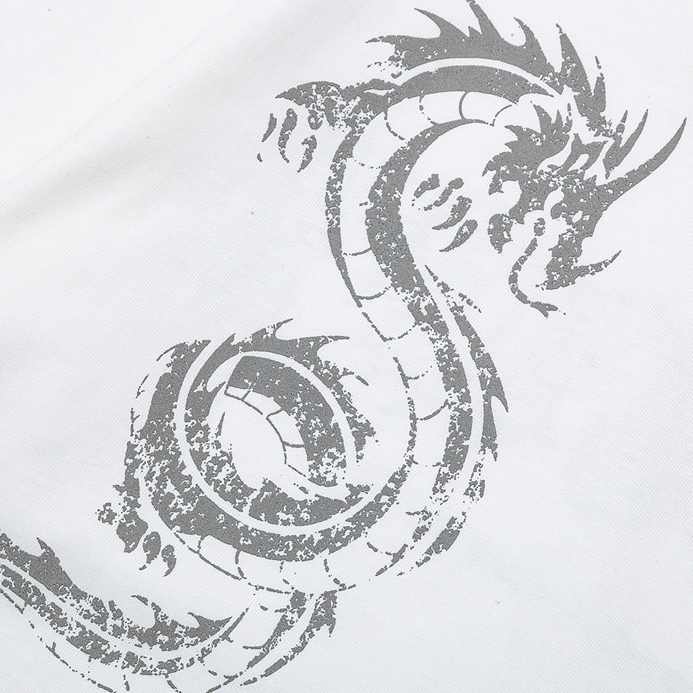 Zodiac Dragon Printed T-shirt Short Sleeve Men