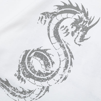 Zodiac Dragon Printed T-shirt Short Sleeve Men