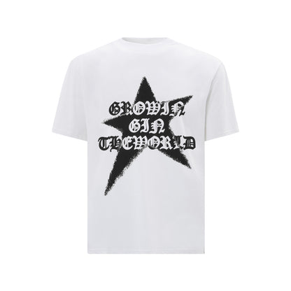 Design Five-pointed Star Letter Printed T-shirt Men