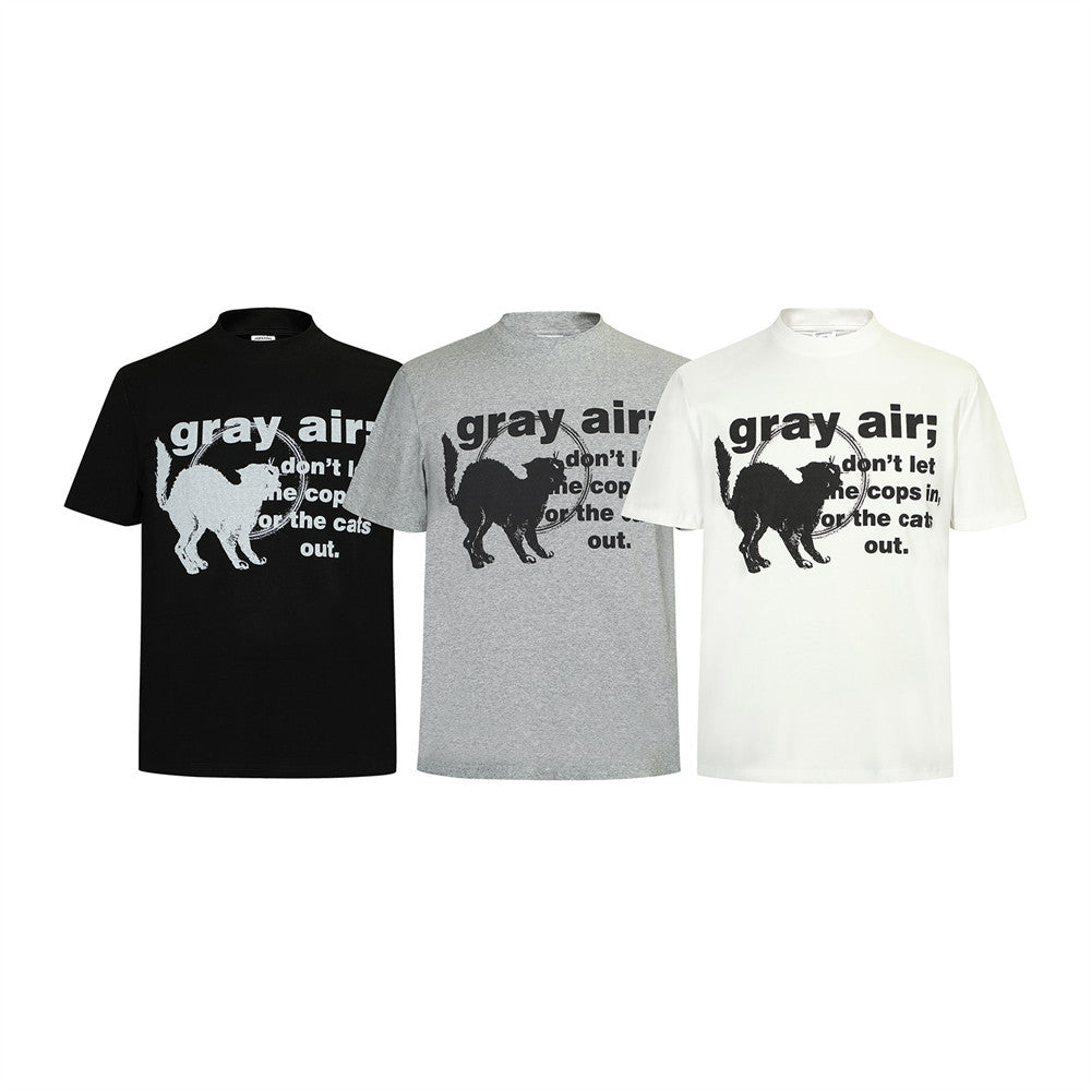 Kitten Printed Short-sleeved T-shirt For Men