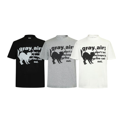 Kitten Printed Short-sleeved T-shirt For Men