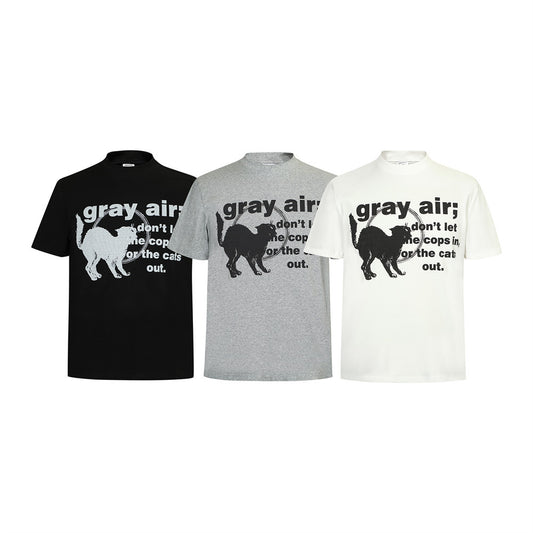 Kitten Printed Short-sleeved T-shirt For Men