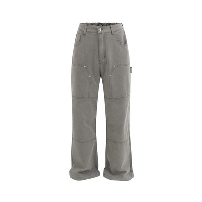 Punk Tooling Denim Logging Pants Men