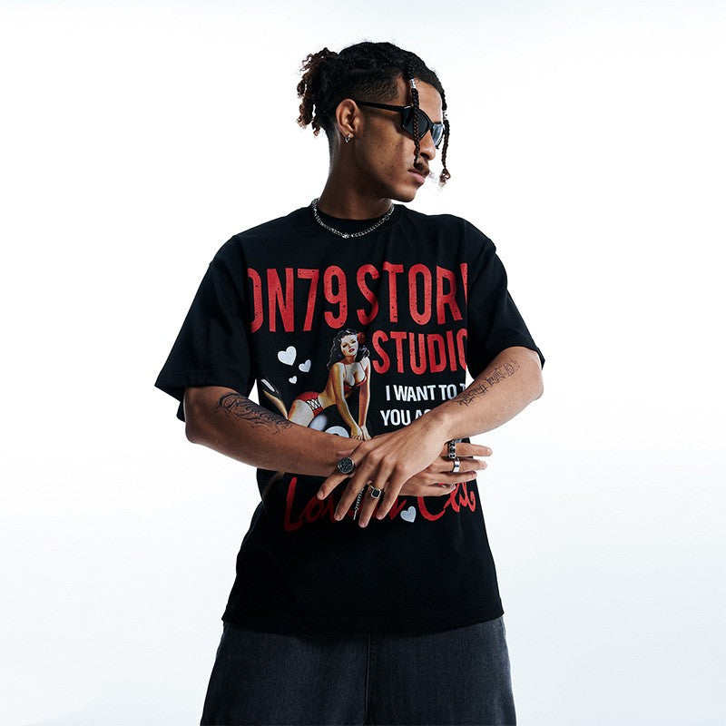 American Fashion Brand Loose Short-sleeved T-shirt For Men