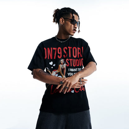 American Fashion Brand Loose Short-sleeved T-shirt For Men