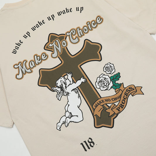Cross Printed Cotton T-shirt For Men