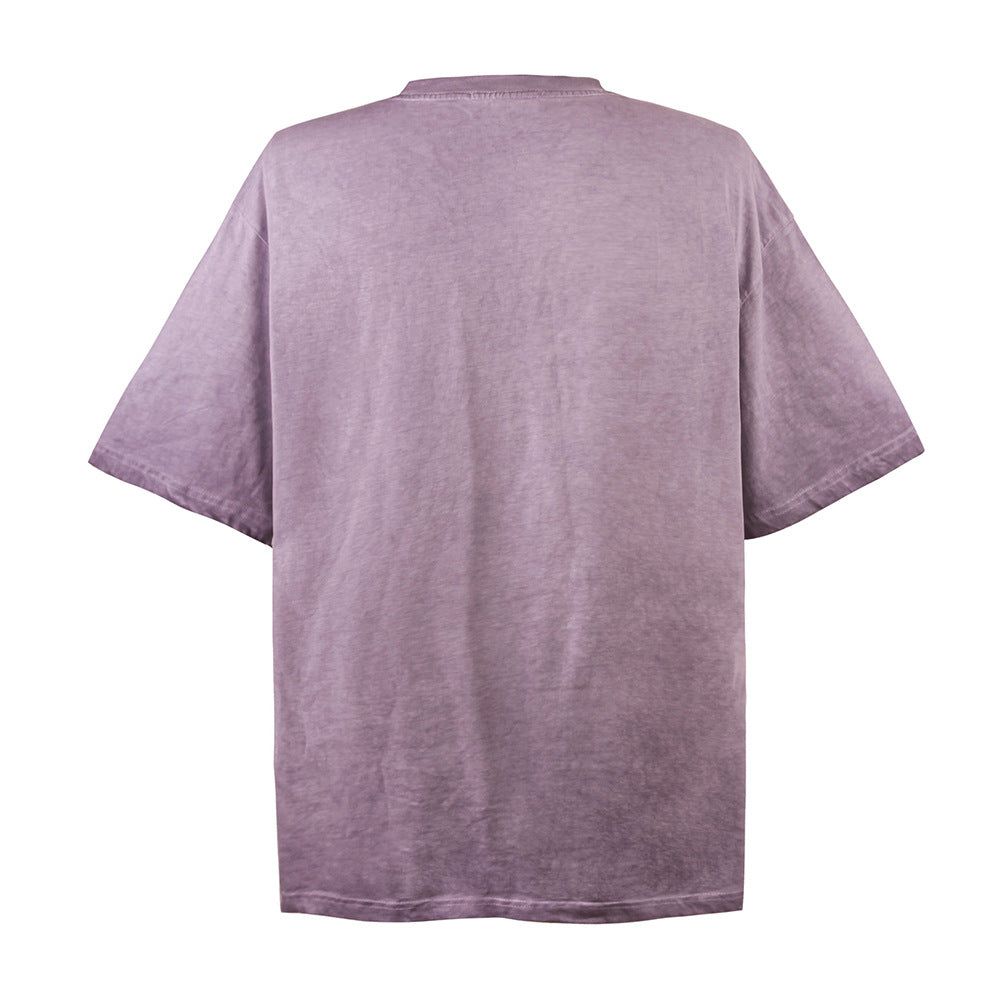 Gradient Letter Print Short-sleeve T-shirt Men