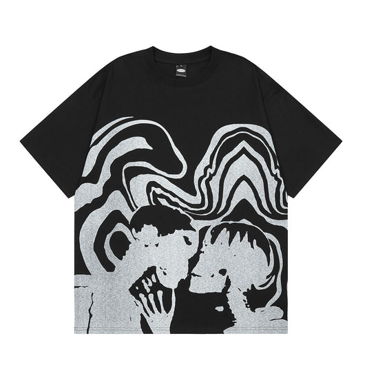 Creative Design Printed Short-sleeved T-shirt For Men