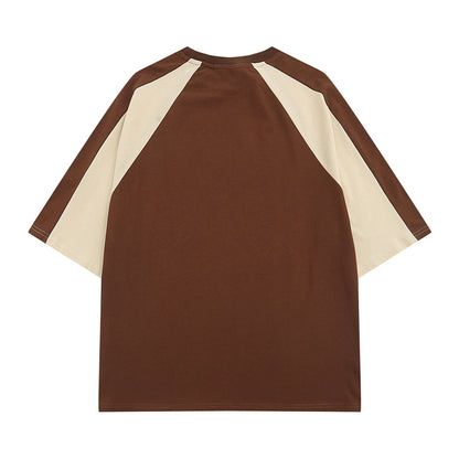 Letter Patchwork Short-sleeved T-shirt Men