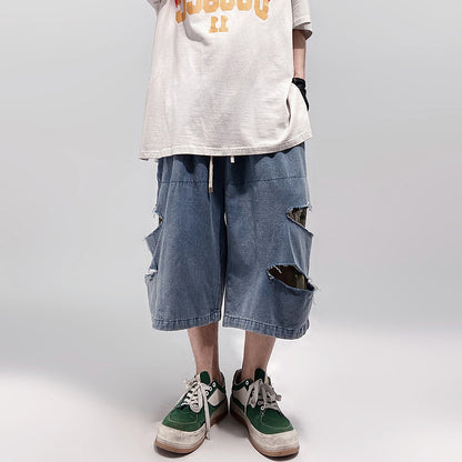 Loose Plus Size Retro Straight Shorts Men