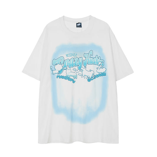 Abstract Animal Print Short-sleeved T-shirt For Men