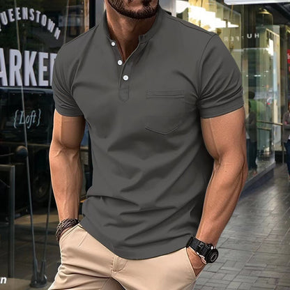 Ins Summer V-neck Polo Shirt Button Short-sleeved Tops