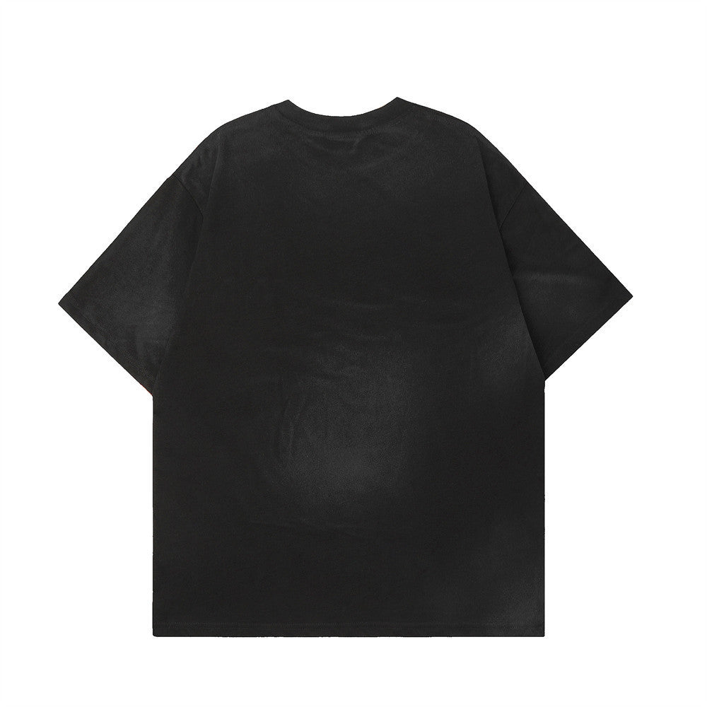 Dark Bat Letter Printed T-shirt For Men
