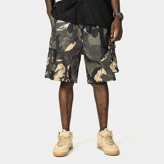 Camouflage Shorts For Men Overalls Loose Trendy Casual