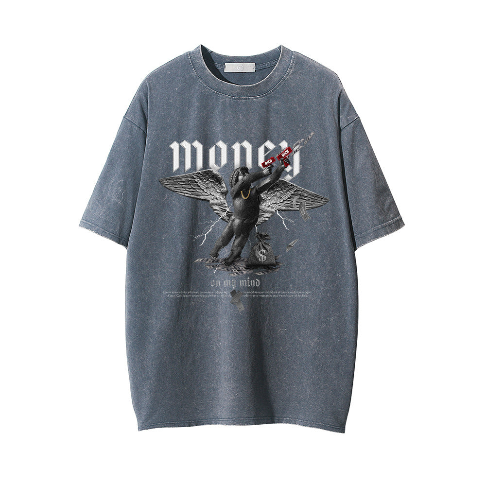 Printed Washed And Worn T-shirt For Men