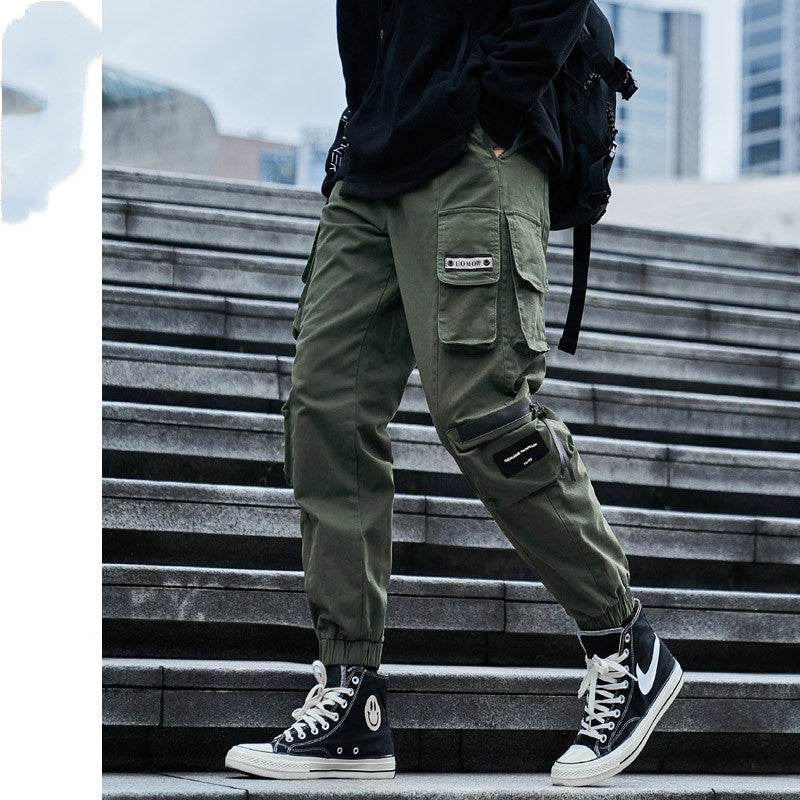 High Street Overalls Autumn And Winter NewTrousers Teen Fashion Brand Casual Pants Men
