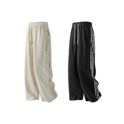 Retro Side Stripes Draped Pants Men