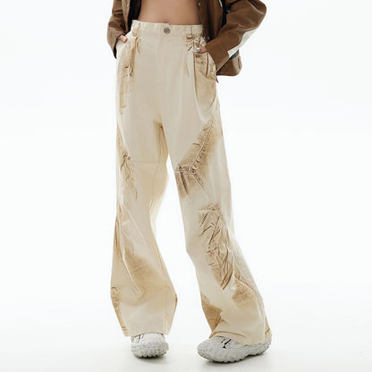 Dirty Painting Loose Casual Long Pants Men