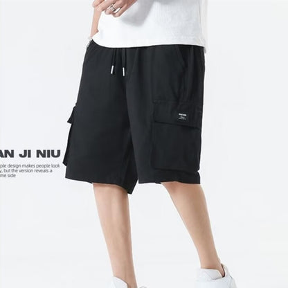 Japanese-style High-street Functional Workwear Shorts For Men