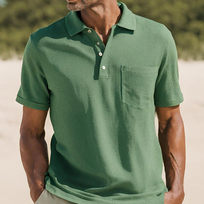 Ins Summer V-neck Polo Shirt Button Short-sleeved Tops