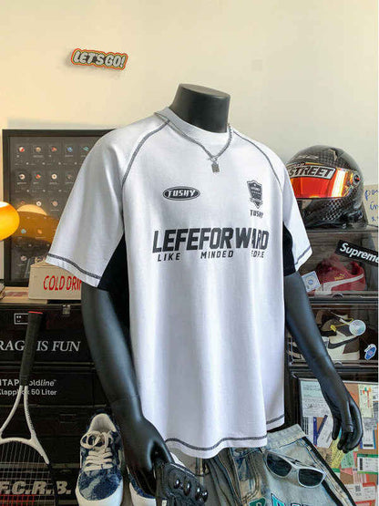 Round Neck Short Sleeve Men Clothing Loose Outdoor Sports T-shirt