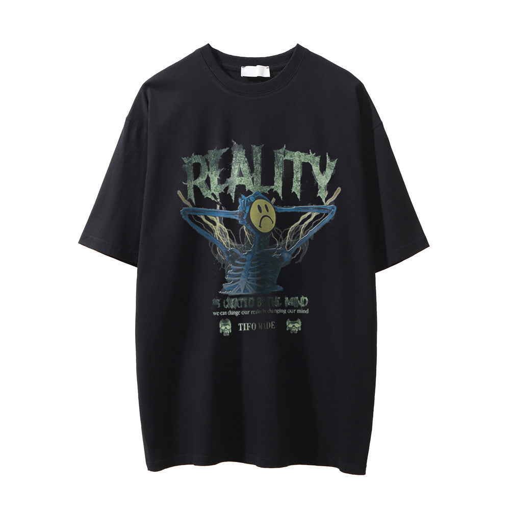 Skull Bone Printed Short-sleeved T-shirt For Men