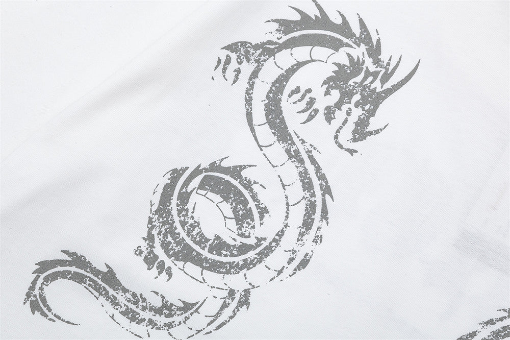 Zodiac Dragon Printed T-shirt Short Sleeve Men