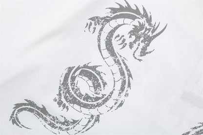 Zodiac Dragon Printed T-shirt Short Sleeve Men