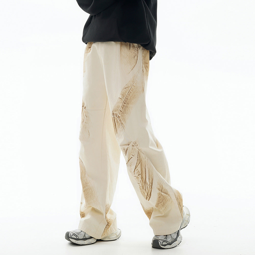 Dirty Painting Loose Casual Long Pants Men