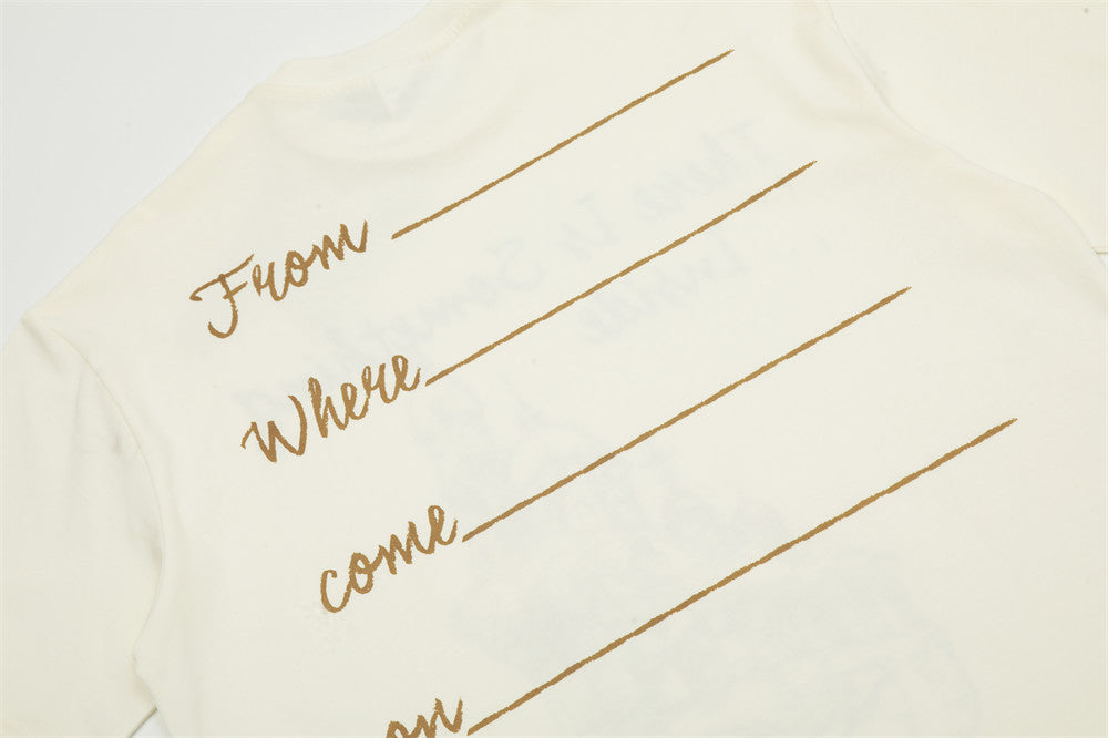 Abstract Castle Printed Short-sleeved T-shirt For Men