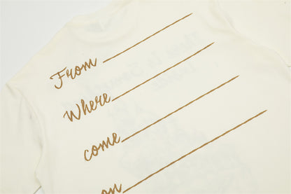 Abstract Castle Printed Short-sleeved T-shirt For Men