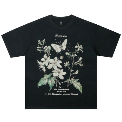 Butterfly Lily Printed Short-sleeved T-shirt For Men