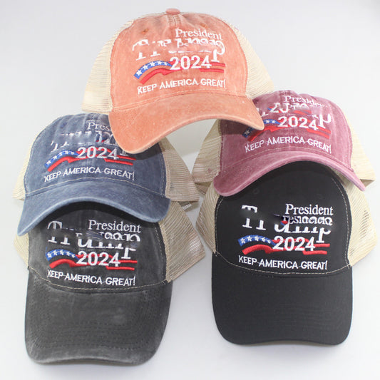 American Election Hat Washed Old Truck Driver Peaked Cap Sichuan Puwang Baseball Cap
