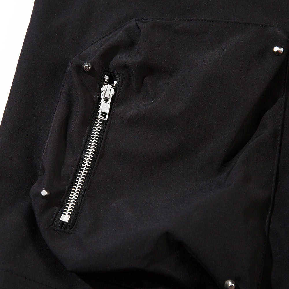 Functional Pocket Zipper Straight Shorts Men