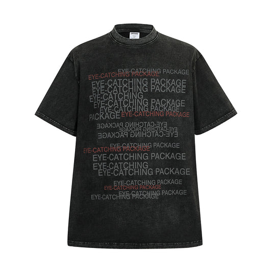 Distressed Letters Full Printed T-shirt Top For Men