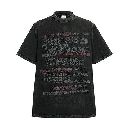 Distressed Letters Full Printed T-shirt Top For Men