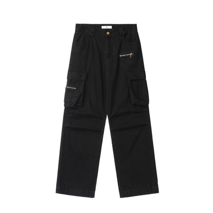 American Street Pleated Workwear Casual Pants Men