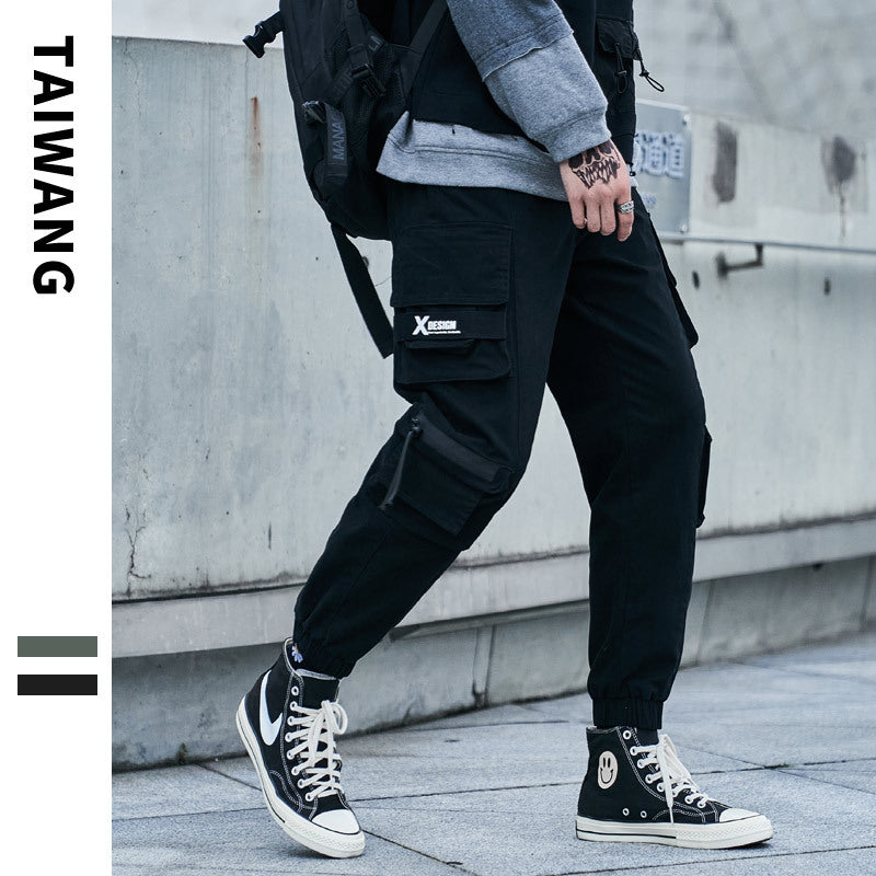 High Street Overalls Autumn And Winter NewTrousers Teen Fashion Brand Casual Pants Men