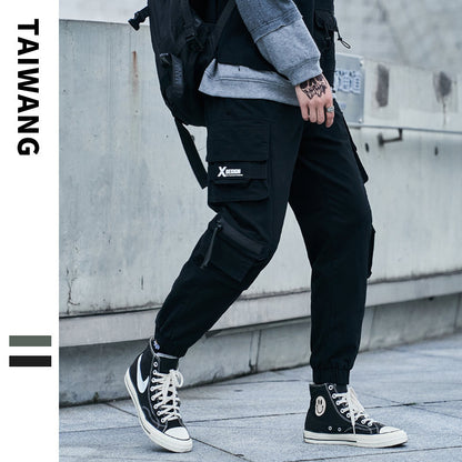 High Street Overalls Autumn And Winter NewTrousers Teen Fashion Brand Casual Pants Men