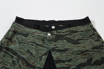 Camouflage Tiger Pattern Loose Shorts Men