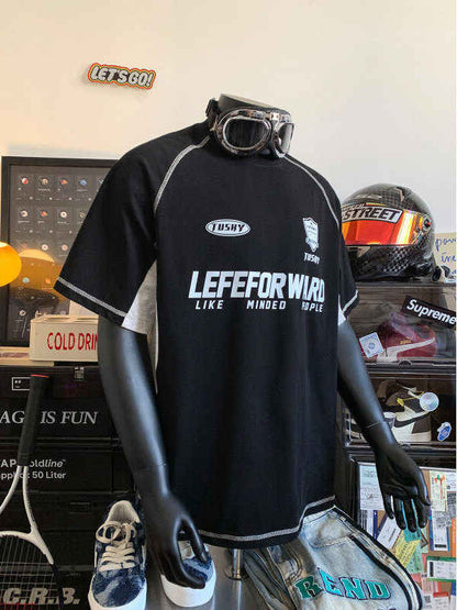 Round Neck Short Sleeve Men Clothing Loose Outdoor Sports T-shirt