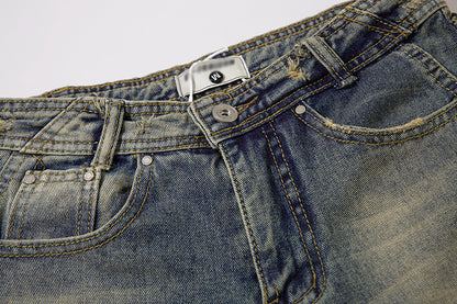 Fashion Denim Straight Mopping Pants Men
