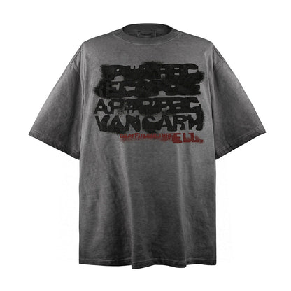 Gradient Letter Print Short-sleeve T-shirt Men