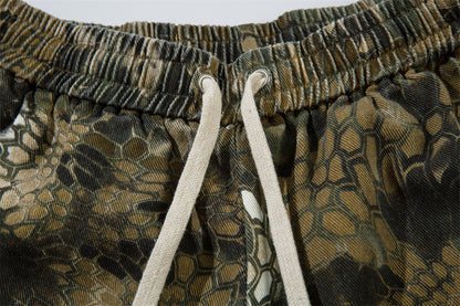 Animal Serpentine Camouflage Workwear Shorts Men