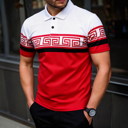Casual Men's Lapel Polo Shirt Short-sleeve T-shirt