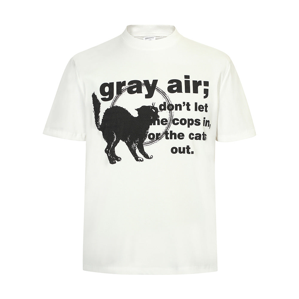 Kitten Printed Short-sleeved T-shirt For Men