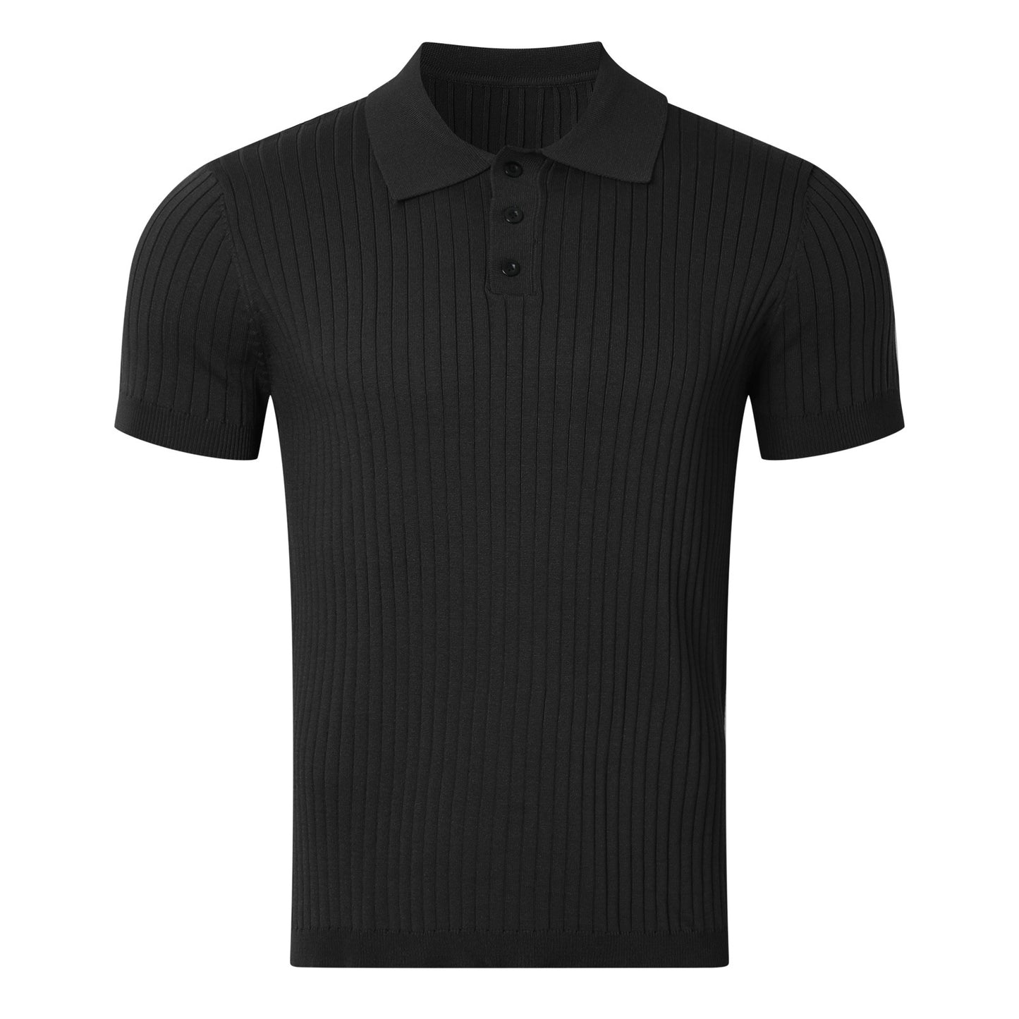 Men's Knitted T-shirt Solid Color Thin Loose Casual Polo Collar Polo Shirt